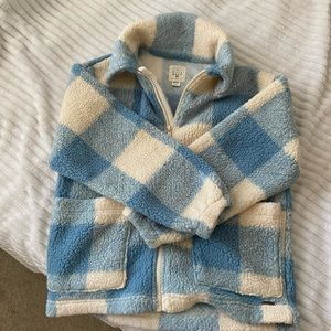 Billabong Plaid Sherpa Zip Up